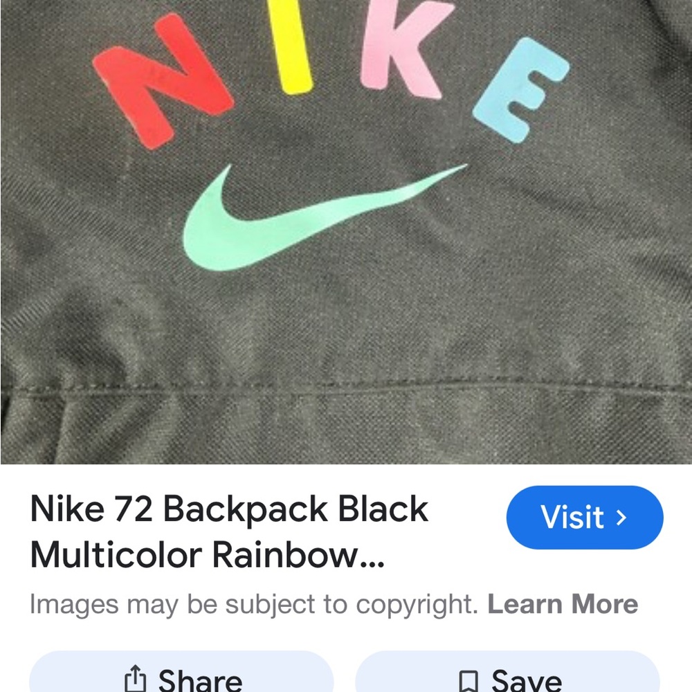 Nike Black Backpack with‎ Colorful Logo